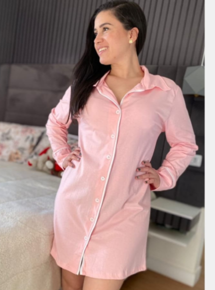 camisão pijama feminino listrado
